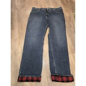 Men's Eddie Bauer Flannel Lined Jeans‎ Denim Pants Straight Leg Relaxed Fit
